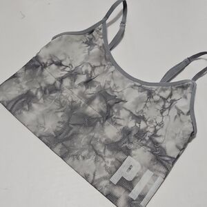 Tie-Dye Gray Bralette with Subtle Logo Size S